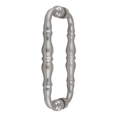 Shower Door Handle Back to Back Mount 6" Center to Center Satin Chrome Finish