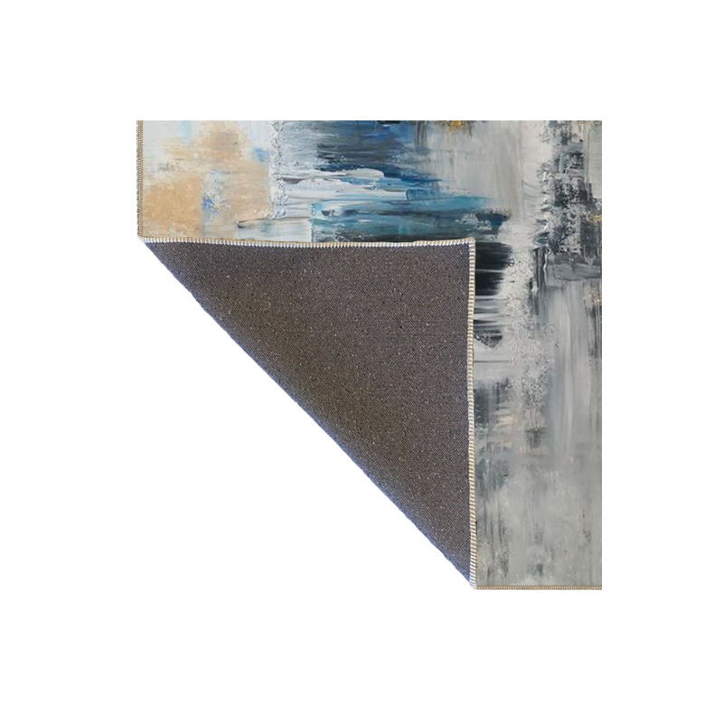 Tapis tissé à base aquarelle lavable, Sous-tapis carré 3 pi 3 po inclus