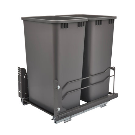 Rev-A-Shelf Double Pull Out Trash Can 50 Qt with Soft-Close