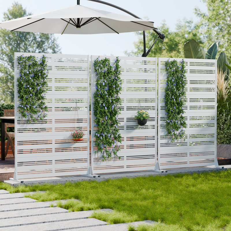 H 72 po x l 47 po x P 16 po avec écran d'intimité en métal et panneau de clôture en treillis pour terrasse
