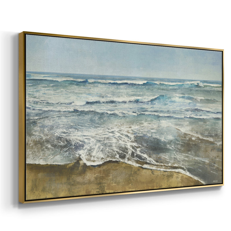 " BEACHCOMBING " Mixed Media and Black and White Photography Print, 25" H x 17" W x 2"D, Gold