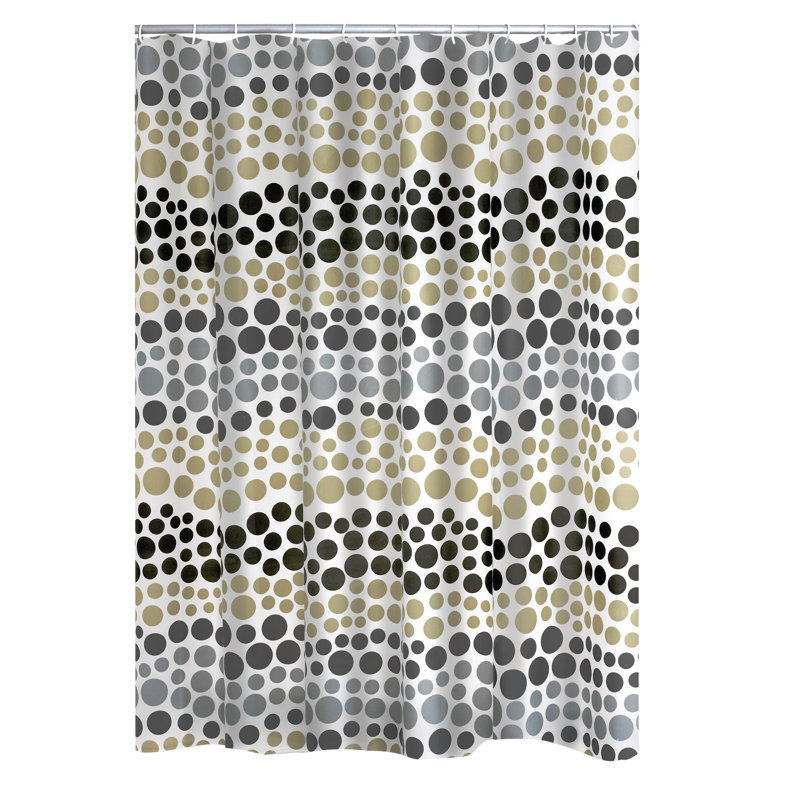 Loring Shower Curtain, Beige/Grey/Black