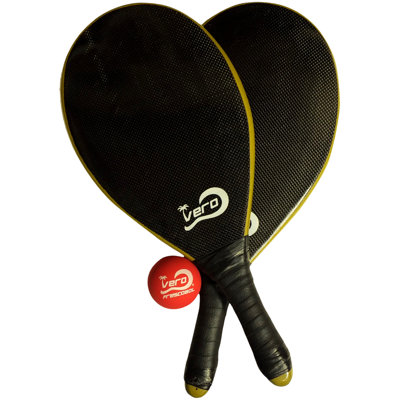 Vero Frescobol Carbon Fiber Paddle Ball with Carrying Case