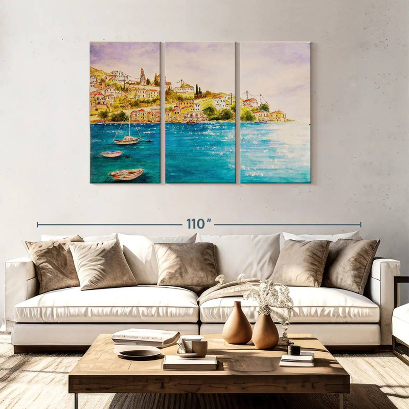 Gillard Greek Island Town, 48" H x 74" W