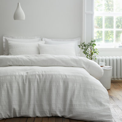 Waffle Cotton Stripe Duvet Cover Set