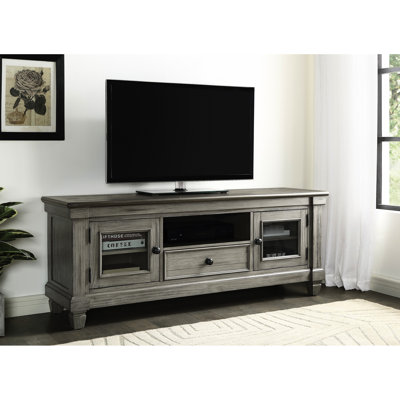 Console de télévision avec tiroir et armoires de rangement, en bois. Finition café antique gris café pour téléviseurs de 50 à 59 pouces - Caractéristiques