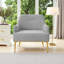 Chaise d'appoint rembourrée avec dossier incurvé et pieds en métal pour le salon-567042372