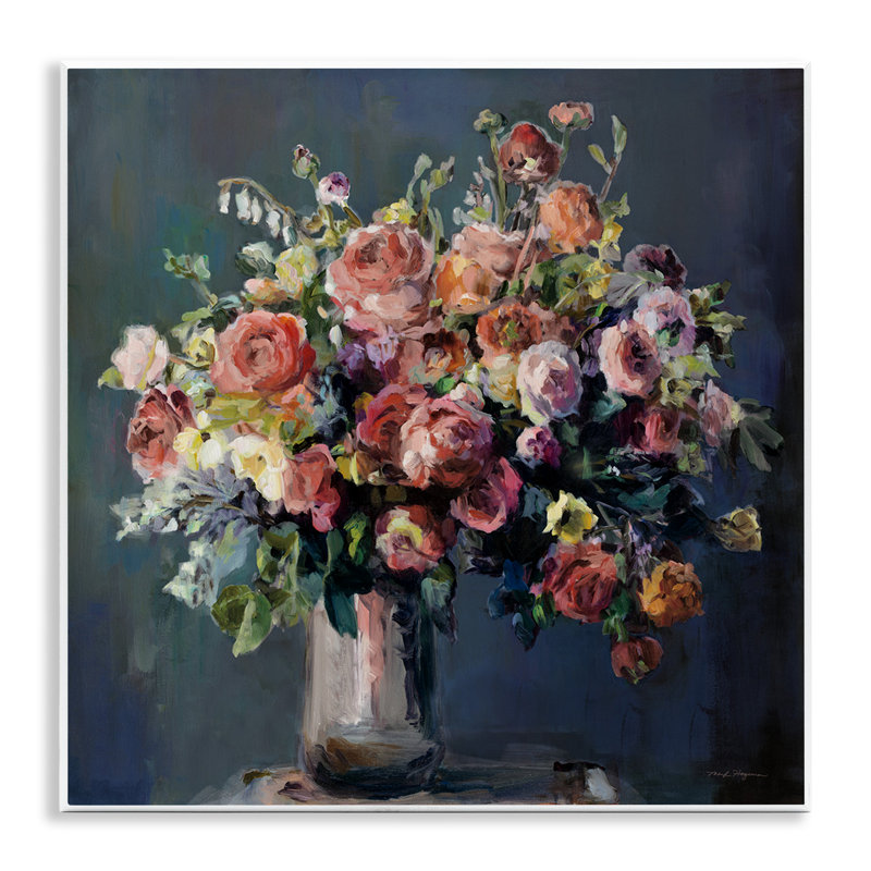 «Abundant Dark Bouquet», art mural sur bois par Marilyn Hageman