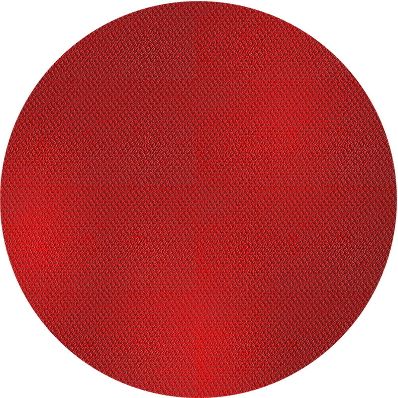 Tapis rouge tissé à la machine, Rond 5 pi