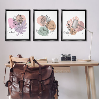  Ensemble de 3 toiles flottantes Creative Inspirational phrases par Chen Alyesh