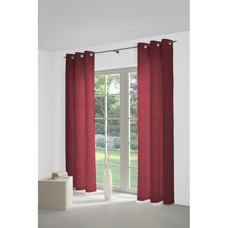 Breedlove Eyelet Room Darkening Single Curtain, 270cm Width x 245cm Drop, Red