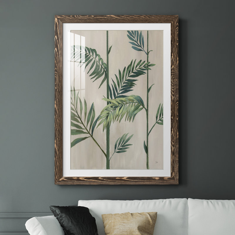 Modern Fronds II - peinture encadrée, H 37,5 po x l 27,5 po x P 1,5 po, Noyers