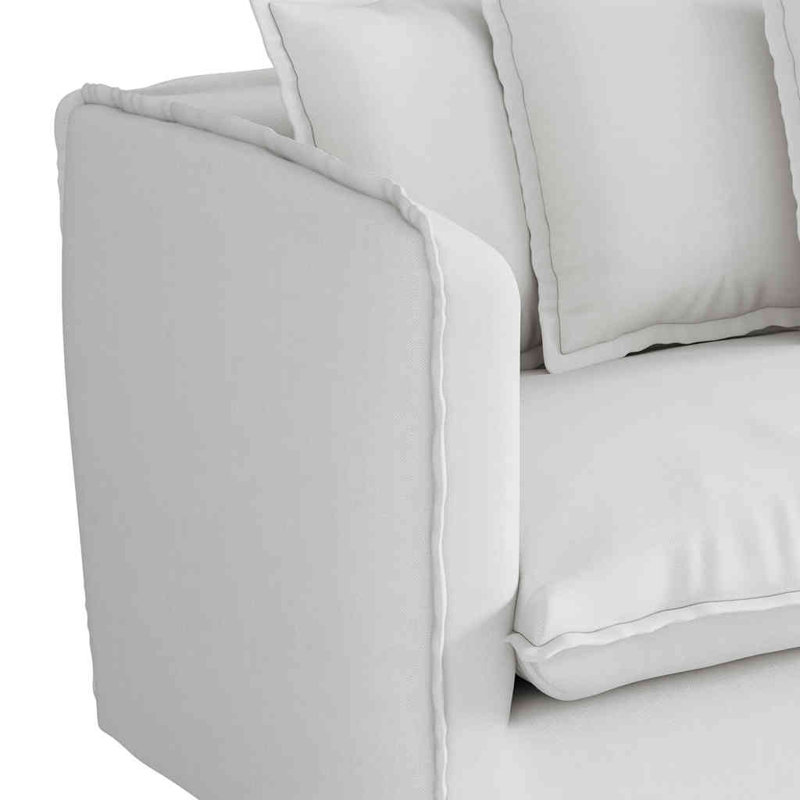 Castina 80" Fabric Upholstered Contemporary Sofa Slipcovered Sofa Couches with Accent Pillows, Washable Slipcover