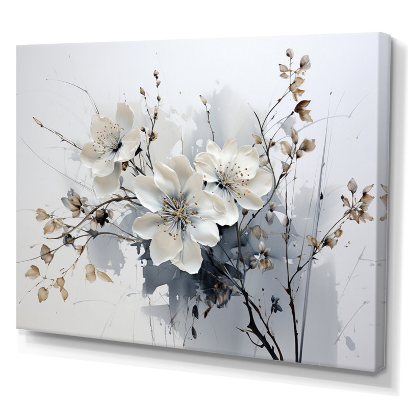 Art asiatique fleurs d'orchidées I - art asiatique, impressions encadrées, H 16 po x l 32 po, Sans cadre, Toile tendue