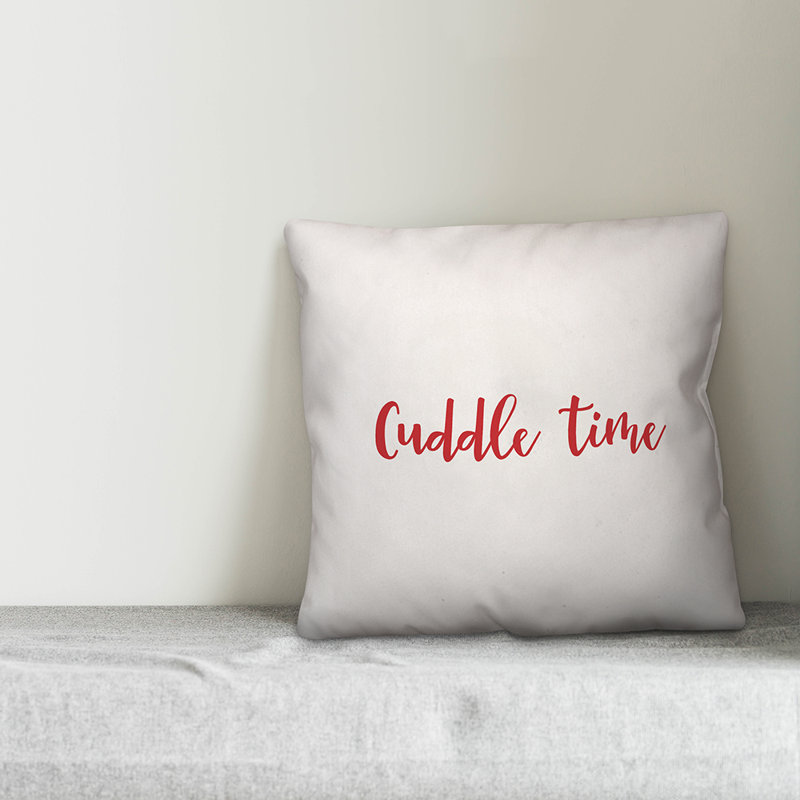  Coussin Cuddle Time, Blanc / rouge, Housse de coussin