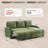 L‑Shaped Corduroy Pull‑Out Sofa Bed with USB Charging, Cup Holders & Storage Chaise-272282361