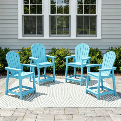 Ensemble de chaises d'extérieur en PEHD Adirondack (ensemble de 4)