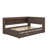 Full Size  Multifunctional Daybed With L-Shaped Trundle Frame Storage Shelves Built-In USB Ports And LED Lighting-1640824867