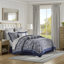 Ensemble d'édredon 12 pièces avec draps en coton bleu marine-125329447