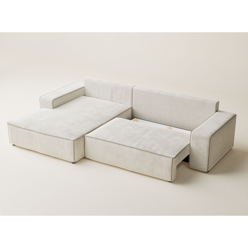 5 Seater Reclining Corner Sofa , Left Hand Facing, Beige/Ecru PolyesterChenille
