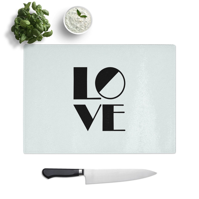 Love Block Typography Chopping Board, 20cm W x 28.5cm L