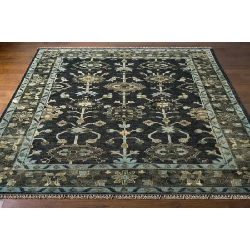 Antique Handmade Wool Area Rug, Rectangle 12' x 15'