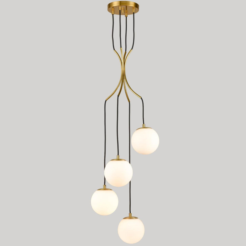 Luminaire suspendu sphère 4 lumières Lazhane