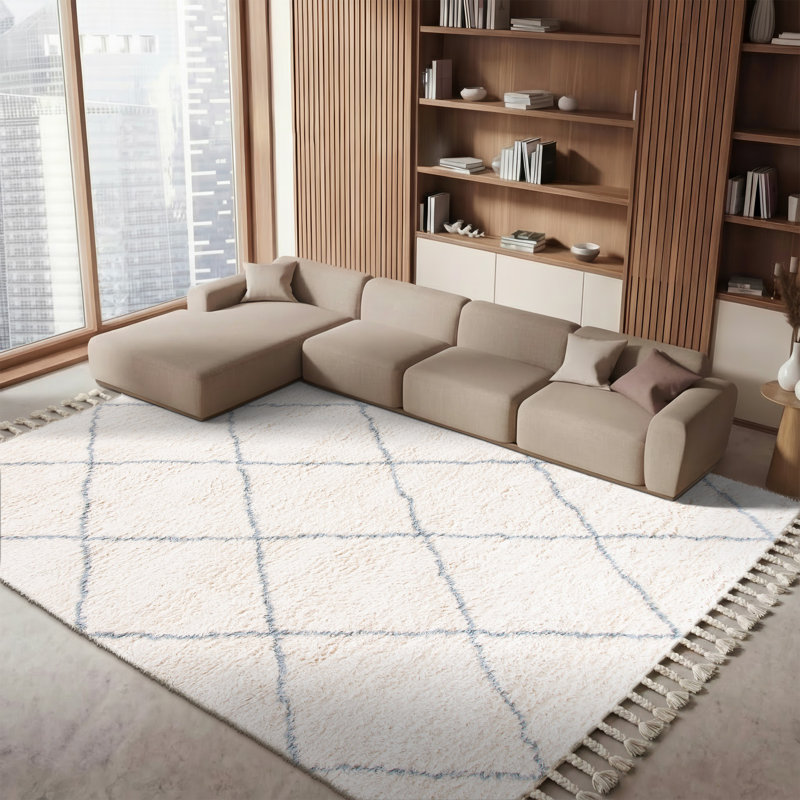 Powell Hand Woven Wool Geometric Rug, Rectangle 8' x 10'