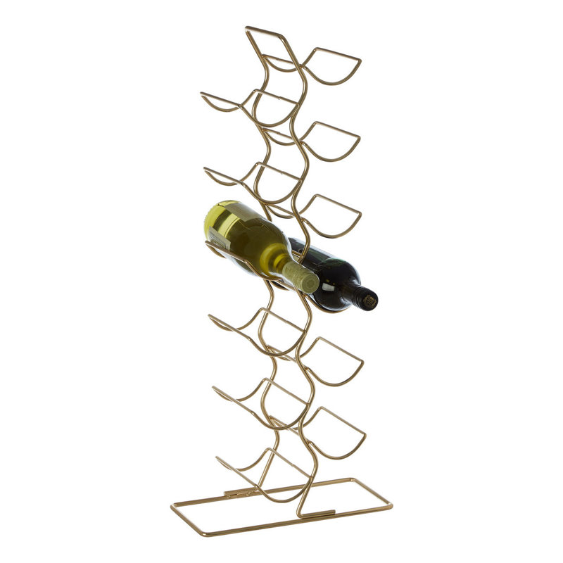 Aqib Tabletop Wine Bottle Rack in Gold