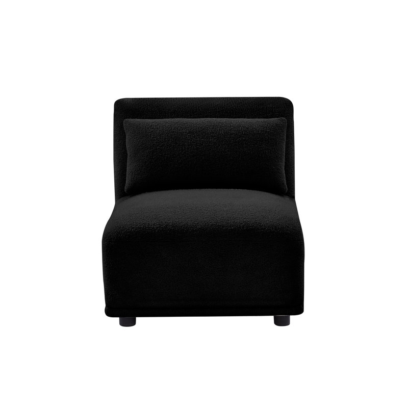 Chervil  Middle Seat for Wool Sectional, Black Wool