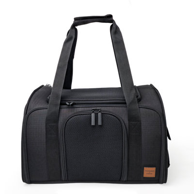 Sac de transport pour animaux de compagnie approuvé par la compagnie aérienne avec fenêtre extensible en filet, fond imperméable et coussin lavable en peluche