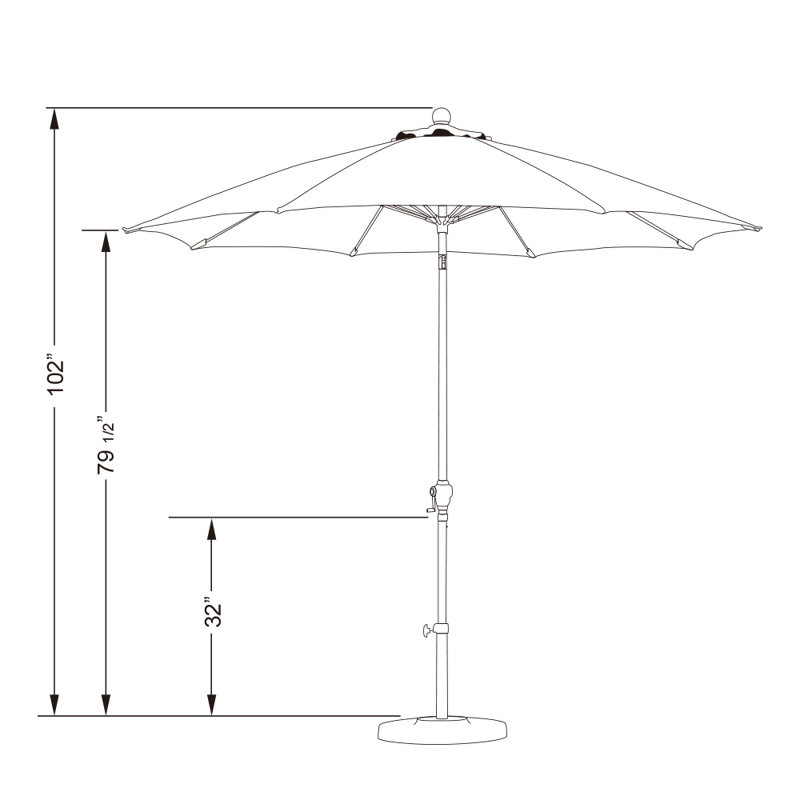 Parasol de marché 9 pi Astraea, Vert chasseur - polyester