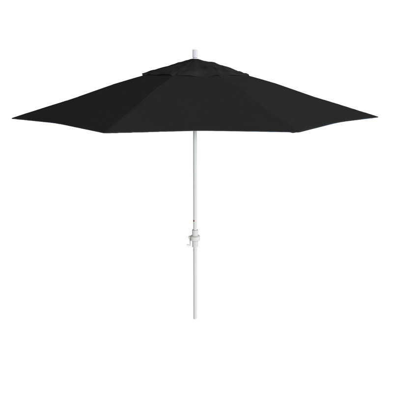 Parasol de patio blanc mat 11 pieds avec manivelle en aluminium Pacifica, Noir