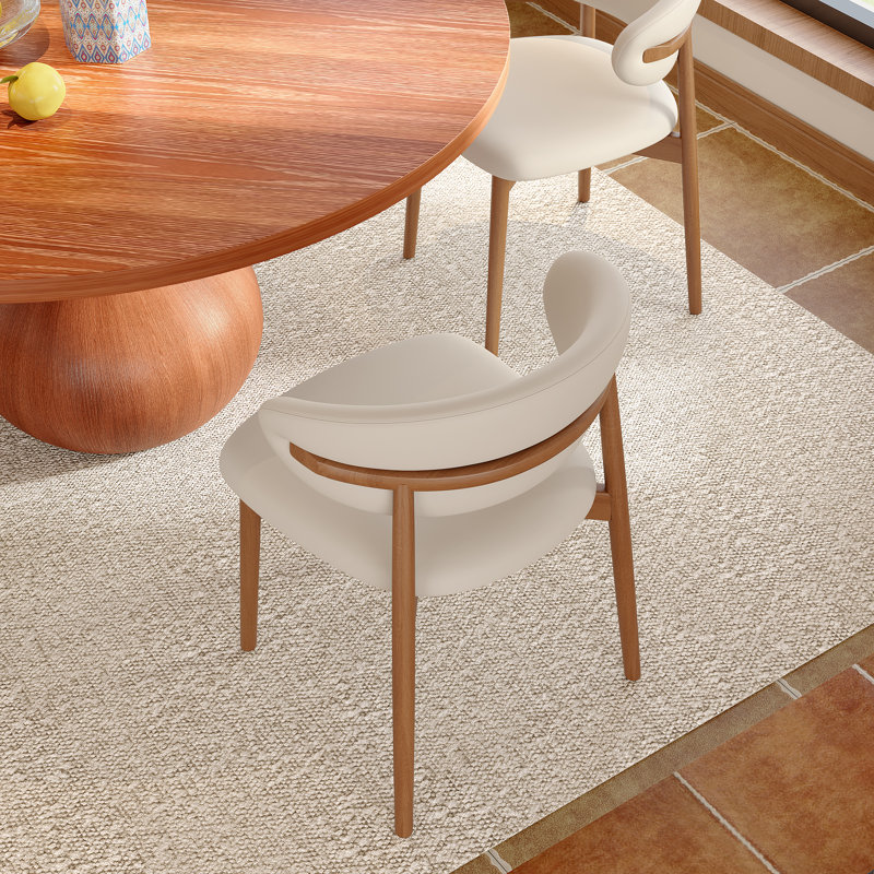 Round Solid Wood Dining Table With 6 Chairs, 7 Pieces: Table, 6 Chairs, 29.52"H x 53.15"L x 53.15"W
