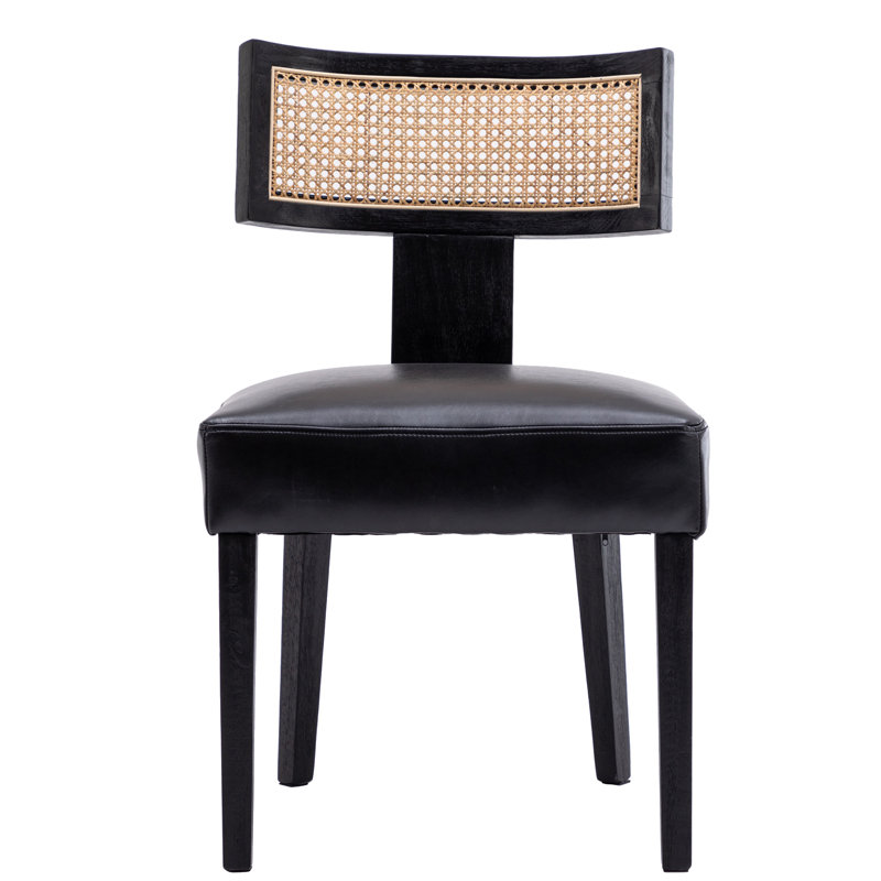 Farhat Upholstered Dining Chairs, Black, Wood