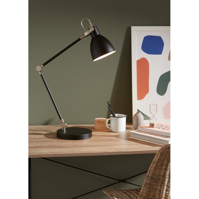 Pares Metal Desk Lamp, Black/Steel