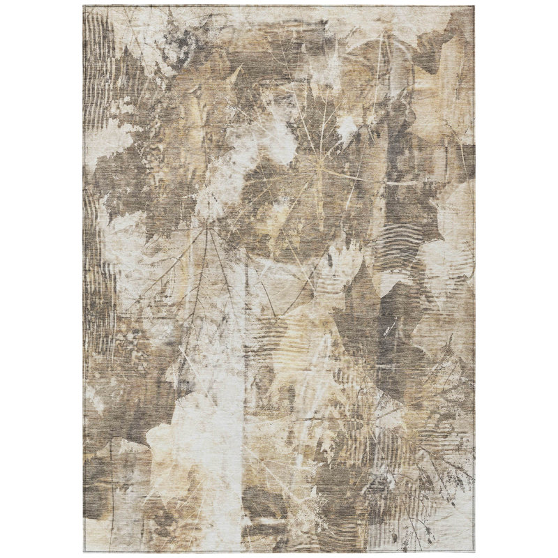 Rametta Washable Floral Indoor / Outdoor Rug, Rectangle 5' x 7'6"