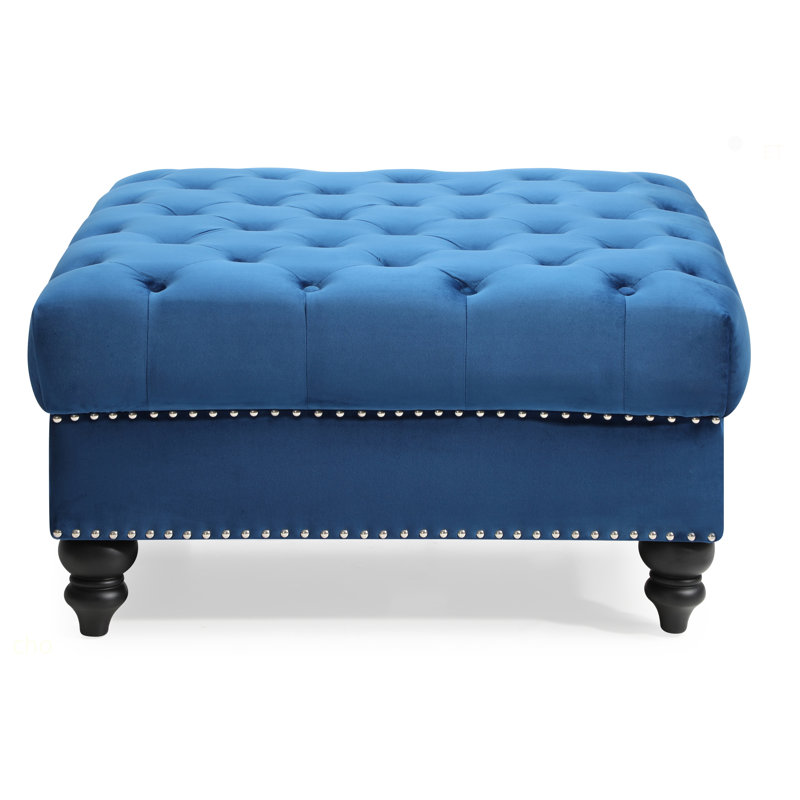 Repose-pieds confortable bleu marine traditionnel, Marine