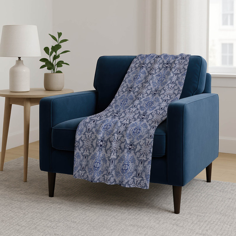 Jeté en médaillon Addison Sherpa ASB783, Bleu