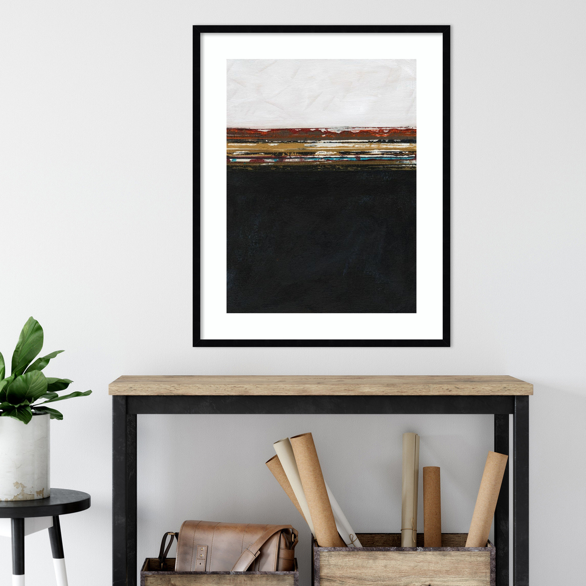 A Sense Of Space I by Jodi Fuchs, 35.12" H x 28.12" W x 0.88" D, Black Framed Paper