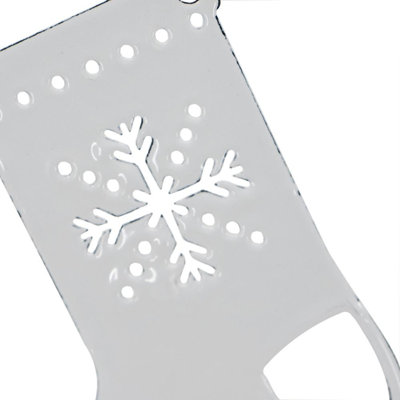 Enamel Finish Bell/Finial/Onion/Stocking Ornaments - Set of 8 - White