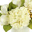 Hydrangea Holiday Arrangement with Magnolia Leaves, Bows and Ornaments in Vase