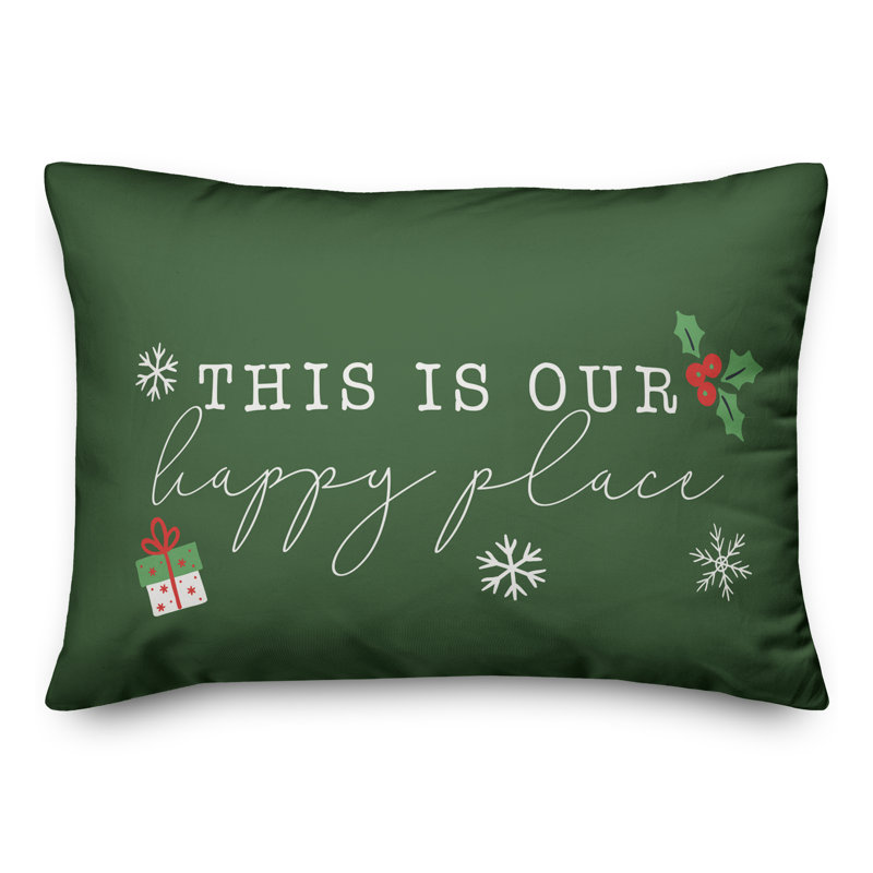 Abstract Snowflakes Throw Pillow I, Dark Green