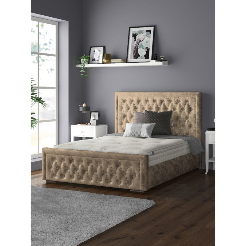 Oneybrook Upholstered Bed, Double (4'6), Truffle