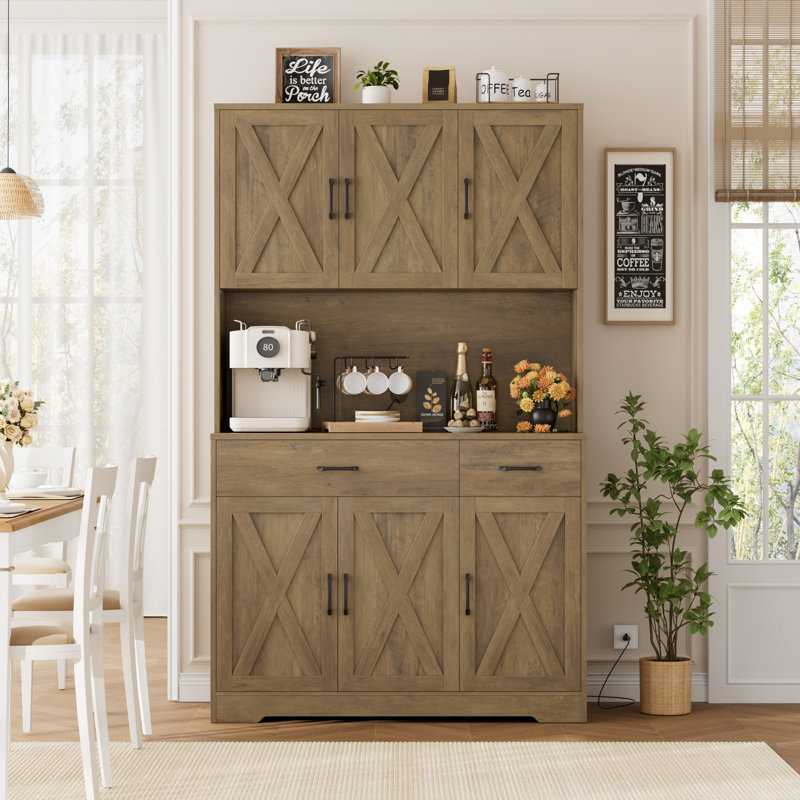 Armoire de cuisine 71 "H, Brun rustique