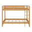 Solid Wood Floor Bunk Bed With Wood Slat Support, Ladder And Guardrail-925932861