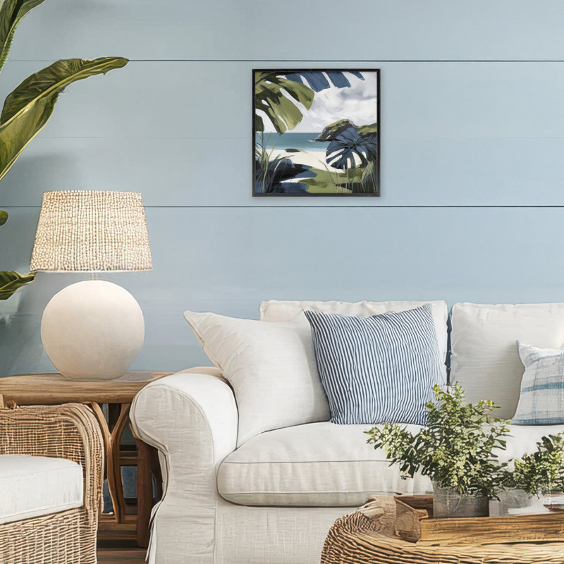 Estampe tropicale tropicale, giclée par Elara Yasna, H 12 po x l 12 po, Giclée encadrée noir minuit