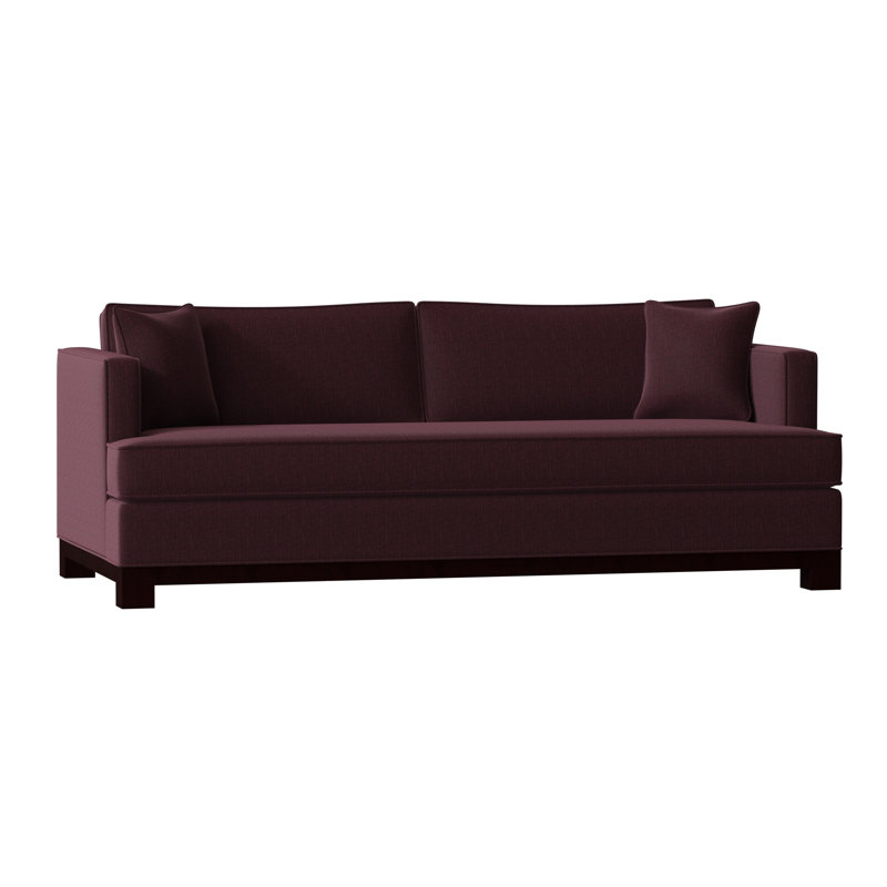 Canapé à accoudoirs encastrés avec coussins réversibles Cassidy, 95 pouces, Aubergine Key, Rouge