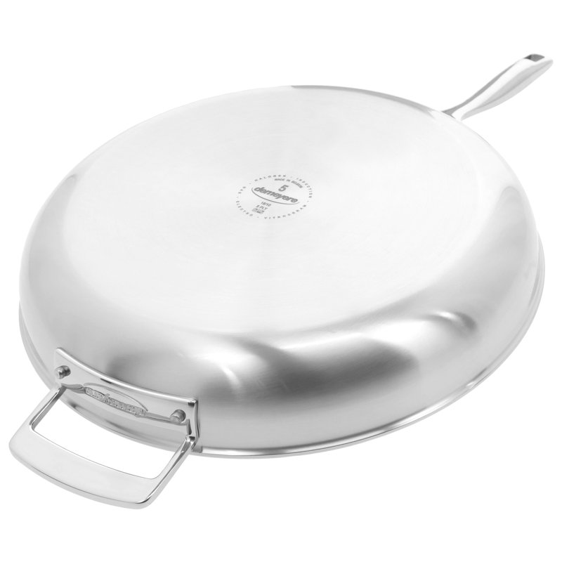 Demeyere Essential 5 5-Ply 12.5" Stainless Steel Fry Pan with Lid