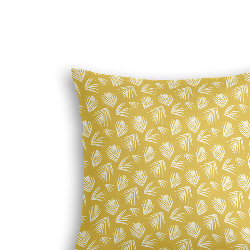 Housse et insert de coussin décoratif carré en polyester Macbeth, Jaune épice, 18 po x 18 po
